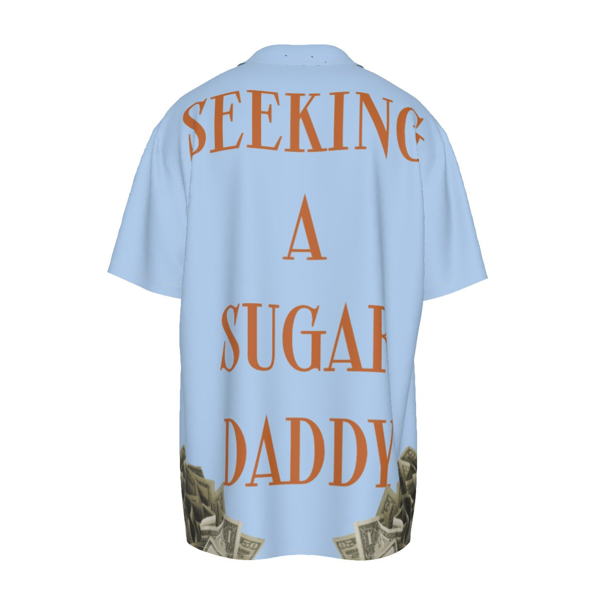 Seeking A Sugar Daddy Men's Imitation Silk Short-Sleeved Shirt