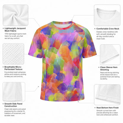 Rainbow strokes Unisex Jacquard Mesh Sports Jersey